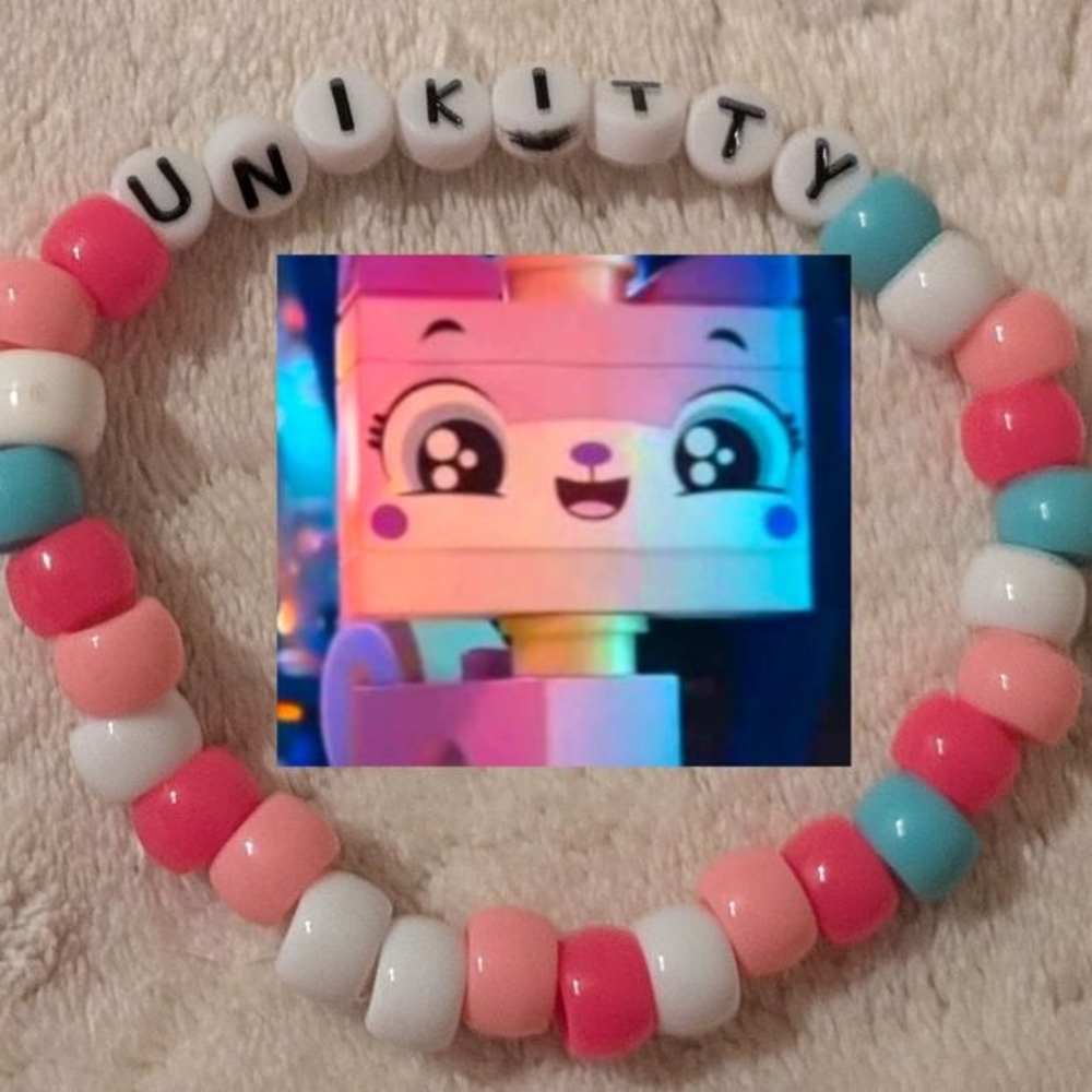 'Unikitty' The Lego Movie Inspired Beaded Handmade Kandi Bracelet